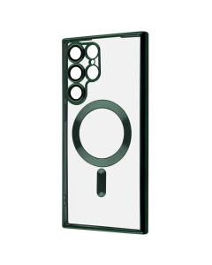 Чехол-накладка для Samsung S22 Ultra WAVE Metal Color Case с магнитным кольцом Зеленый (Темно-зеленый)