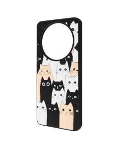 Чохол накладка для Xiaomi Redmi A3 WAVE Doodle Case Чорна (Cats)