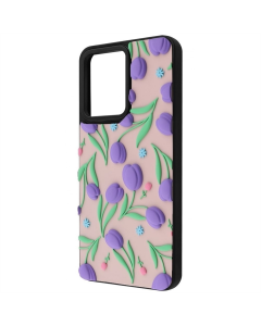 Чохол накладка для Xiaomi Redmi Note 12 WAVE Doodle Case Чорна (Flowers)