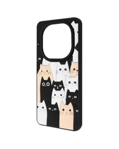 Чехол-накладка для Xiaomi Redmi Note 14 Pro 5G / Poco X7 WAVE Doodle Case Черный (Кошки)