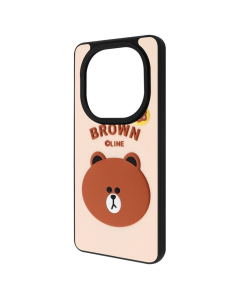 Чехол-накладка для Xiaomi Redmi Note 14 Pro 5G / Poco X7 WAVE Doodle Case Черный (Медведь)