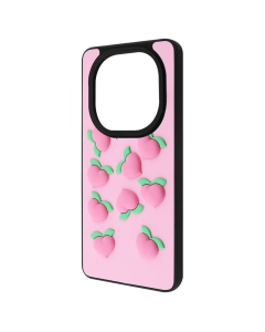 Чохол накладка для Xiaomi Redmi Note 14 Pro 5G / Poco X7 WAVE Doodle Case Чорна (Peach)