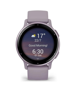 Умные часы Garmin Vivoactive 5 Metallic Orchid с алюминиевой рамкой и орхидейным чехлом Черный (Black)