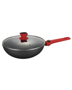 Сковорода Pepper Агат PR-2211 зі з'ємною ручкою та кришокою 280x80мм Чорна (Black)