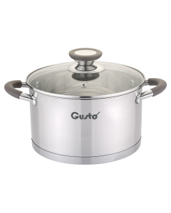 Каструля Gusto Level з силіконовими ручками GT-1103-16 16 см 1.9л Срібна (Silver)