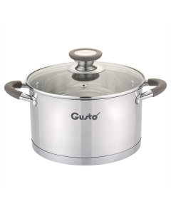 Каструля Gusto Level з силіконовими ручками GT-1103-24 24см 6.1л Срібна (Silver)