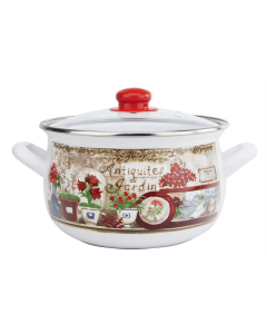 Кастрюля Gusto GT-T-120-FG Цветущий сад 20 см 4 л Белая (Белый цветущий сад)