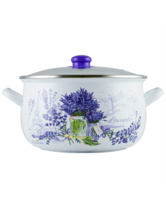 Каструля GT-T-120-L Лаванда 20см 4л Біла (White lavender)