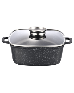 Каструля квадратна Gusto GT-2504-22 (22x9.5cм) 3.5л Чорна (Black)