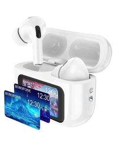Бездротові навушники вкладиші Borofone BW76 Brocade with Touch Screen and ANC TWS Білі (White)