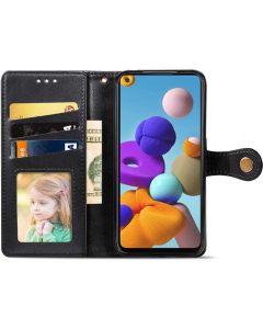 Чохол кейс для Samsung A21s GETMAN Gallant (PU) Чорний (Black)