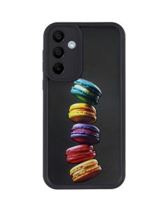 Чехол-накладка для Samsung A35 Prestige TPU Черный (Black Macarons)