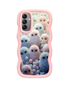 Чехол-накладка для Samsung A35 Cloudy Pictures TPU Розовый (Розовые совы)