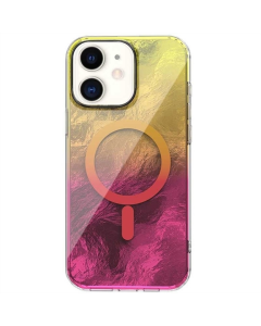 Чохол накладка для iPhone 11 TPU Shiny Mountain (MagFit) Жовта Рожева (Yellow Pink)