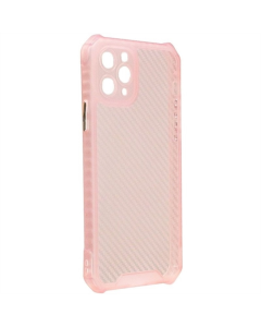 Чехол-накладка для iPhone 11 Pro Max TPU серии Ease Carbon цвета Розовый Прозрачный (Pink Translucent)