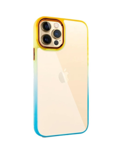 Чехол-накладка для iPhone 12/12 Pro TPU+PC серии Fresh Sip Бирюзово-Оранжевый (Turquoise Orange)