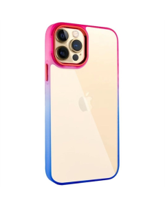 Чехол-накладка для iPhone 12/12 Pro TPU+PC серии Fresh Sip Сине-Розовый (Blue Pink)