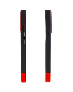 Чохол накладка для iPhone 12/12 Pro TPU+PC Bichromatic Чорна Червона (Black Red)