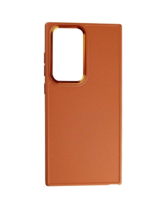 Чехол-накладка для Samsung S24 Ultra Bonbon Metal Style TPU Оранжевый (Папайя)