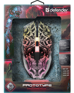 Миша ігрова Defender Prototype GM-670L Чорна (Black)