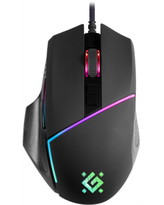 Миша Defender Warfame GM-880L RGB, 8 кнопок, 12800 dpi Черная (Black)