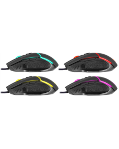 Миша Defender Warfame GM-880L RGB, 8 кнопок, 12800 dpi Черная (Black)