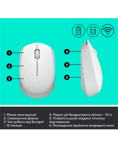 Миша Logitech M171 Біла (White)