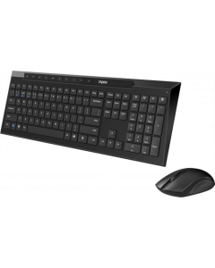 Беспроводная клавиатура Rapoo 8210М + мышь Черная (Black)