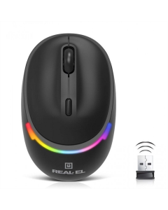 Миша беспроводная Real-EL RM-440W Черная (Black)