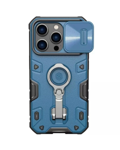 Чохол накладка для iPhone 14 Pro Max TPU+PC Nillkin CamShield Armor Pro (шторка на камеру) Синя (Blue)