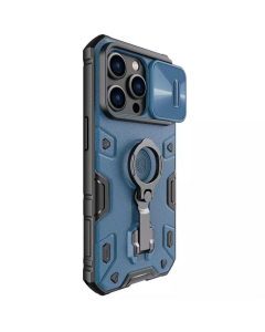 Чохол накладка для iPhone 14 Pro Max TPU+PC Nillkin CamShield Armor Pro (шторка на камеру) Синя (Blue)