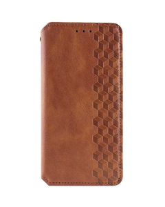 Чохол кейс для Samsung S24 GETMAN Cubic (PU) Коричневий (Brown)