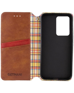 Чохол кейс для Samsung S24 GETMAN Cubic (PU) Коричневий (Brown)