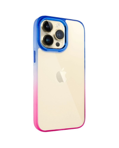 Чехол-накладка для iPhone 13 Pro TPU+PC серии Fresh Sip Розово-Синий (Pink Blue)