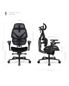 Крісло ігрове TX3 Flex Pro Mesh (TEGC-3076101.12) Чорне (Black)