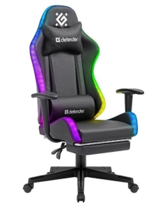 Кресло игровое Defender (64334) Watcher подсветка ПУ Черное (Black)