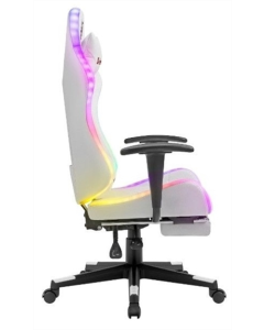 Крісло ігрове Defender (64336) Watcher підсвічування ПУ Біле (white)