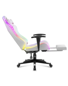 Крісло ігрове Defender (64336) Watcher підсвічування ПУ Біле (white)