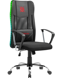 Крісло ігрове Defender (64335) Totem підсвічування сітка Чорне (Black)