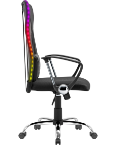 Крісло ігрове Defender (64335) Totem підсвічування сітка Чорне (Black)