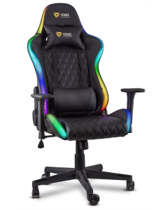 Игровое кресло YENKEE YGC 300RGB STARDUST Gaming chair с подсветкой Черное (Black)