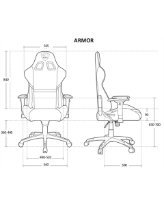 Крісло ігрове Cougar Armor Чорне Помаранчеве (Black Orange)