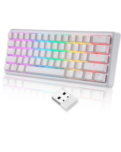 Клавіатура бездротова Motospeed SK66 Gateron Red Hot Swap Біла (White Red)