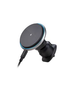 Автотримач Proove Magic Circle 15W з бездротовою зарядкою Срібний (Silver)
