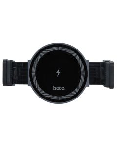 Автодержатель Hoco HW35 Power Electric 15W с беспроводной зарядкой Черный (Black)