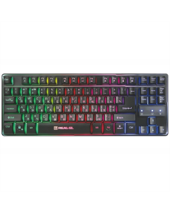Клавіатура REAL-EL Gaming 8710 TKL Backlit Ukr Чорна (Black)