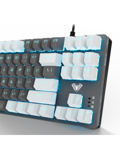 Клавіатура Aula Mechanical F3287 WhiteGrey Keycap KRGD Синя (Blue)