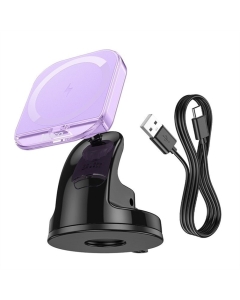 Автодержатель Hoco HW18 Crystal с беспроводной зарядкой Фиолетовый (Романтический пурпурный)