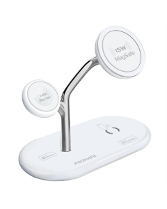 Зарядний пристрій бездротовий Promate Synergy-Pro MagSafe 57W Білий (White)