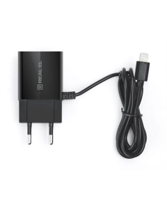 Зарядний пристрій REAL-EL CH-217 (USB, 2.1A) + кабель Lightning Чорний (Black)